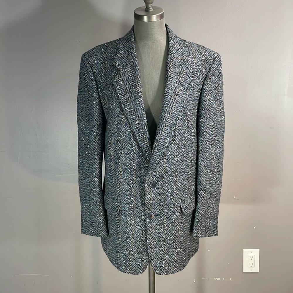 Florentino Uomo Classico tweed men’s sports coat.  42 R Wool/silk blend